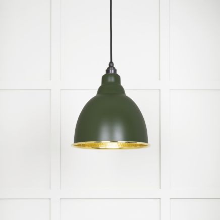Hammered Brass Brindley Pendant in Heath