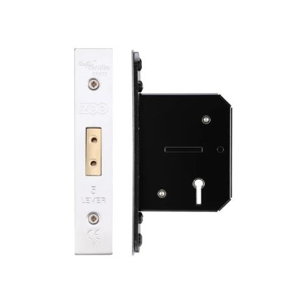 Zoo Hardware 5 Lever Dead Lock - 64mm C/W PVD Forend and Strike - Satin Stainless