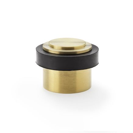 Alexander & Wilks - Plain Floor Mounted Door Stop - PVD Satin Brass