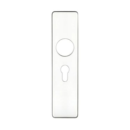 Zoo Hardware Cover plate for 19 mm RTD Lever on Short Backplate - Euro Profile 47.5mm - 45mm x180mm PSS - Polished Stainless