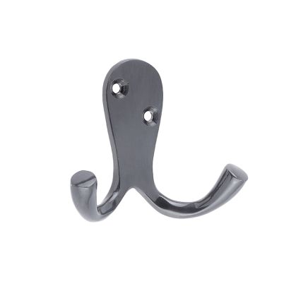 Jedo Double Robe Hooks 53mm Dark Bronze - By Frelan Hardware - JV62DB