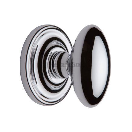 Heritage Brass Mortice Knob on Rose Chelsea Design Polished Chrome finish