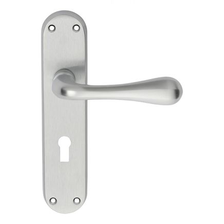 Astro Lever On Lock Backplate - Satin Chrome