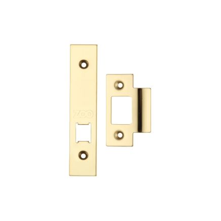 Zoo Hardware Spare Acc Pk for UK Horizontal Locks - contains Forend, Strike and Fixing Screws (latch Version) - Brass