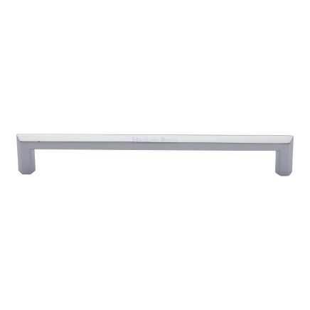 Heritage Brass Cabinet Pull Hex Profile Design 203mm CTC Polished Chrome Finish