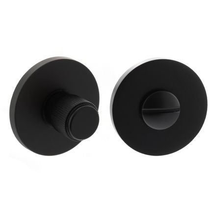Millhouse Brass Linear WC Turn and Release on 5mm Slimline Round Rose - Matt Black
