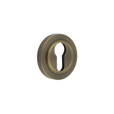 Burlington Euro Profile Escutcheons Plain Rose Antique Brass - By Frelan Hardware - BUR-61AB-71AB