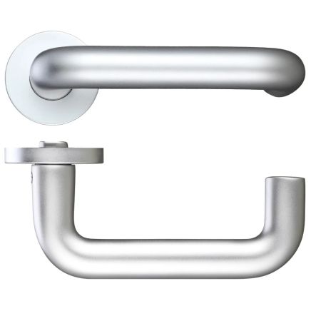 Zoo Hardware 22mm RTD lever - screw on rose - Satin Aluminium
