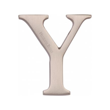 Heritage Brass Alphabet Y Pin Fix 51mm (2") Satin Nickel Finish