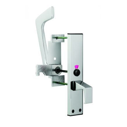 Disabled Toilet Handle Set - Polished Anodised Aluminium