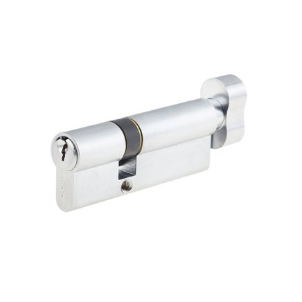 Jedo Euro Profile Offset Cylinders & Turns 40x60mm Satin Chrome - By Frelan Hardware - JL-4060EPCTSC