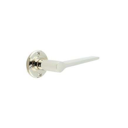 Knightsbridge Door Handles No Rose Polished Nickel - By Frelan Hardware - BUR20PN