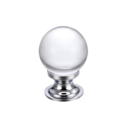 Zoo Hardware Glass Ball Cabinet Knob - Plain 25mm - Chrome