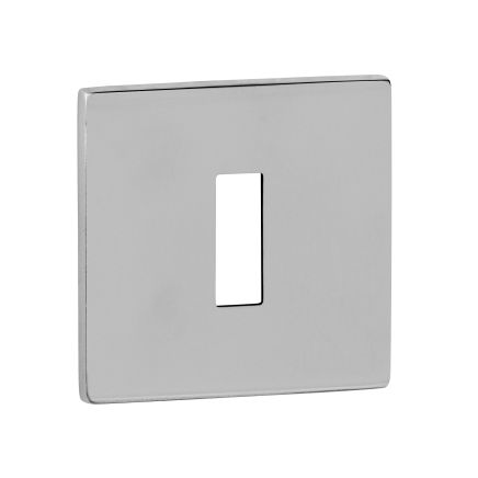 Tupai Rapido 5S Line Key Escutcheons on 5mm Slimline Square Rose - Bright Polished Chrome