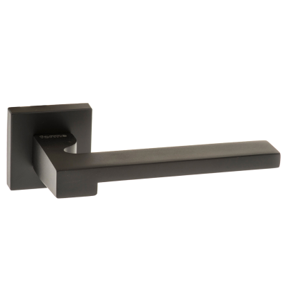 Forme Ginevra Lever Door Handle on Minimal Square Rose - Matt Black