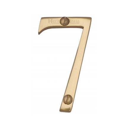 Heritage Brass Numeral 7 Face Fix 76mm (3") Polished Brass finish