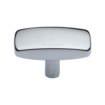 Heritage Brass Cabinet Knob Rectangular Design 47mm Polished Chrome finish