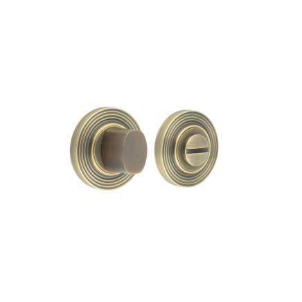 Burlington Turns & Releases Inner 3 Reeded Rose Antique Brass - By Frelan Hardware - BUR-81AB-53AB