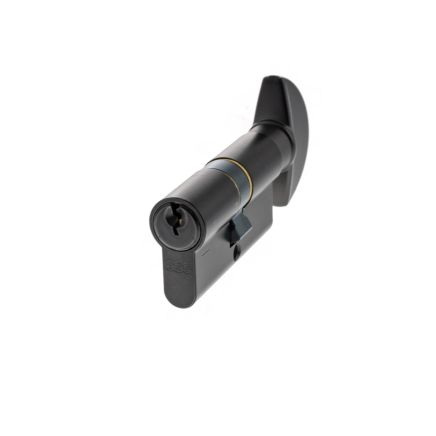 AGB Euro Profile 5 Pin Cylinder Key to Turn 30-30mm (60mm) Keyed Alike - Matt Black