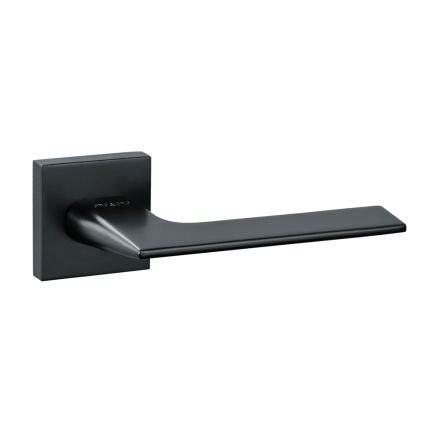Oro & Oro Unica Lever Door Handle on Square Rose - Matt Black (Pair)