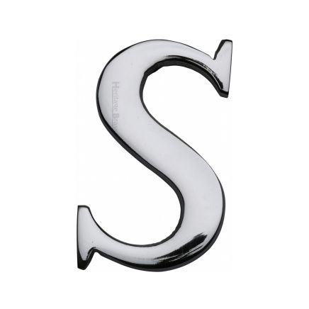 Heritage Brass Alphabet S Pin Fix 51mm (2") Polished Chrome Finish