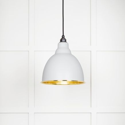 Hammered Brass Brindley Pendant in Flock