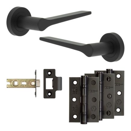 Complete Gio Door Handle Pack - Internal Doors - Black - By Frelan Hardware - JE-E2B-MB
