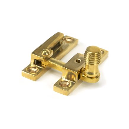 Polished Brass Beehive Quadrant Fastener - Narrow