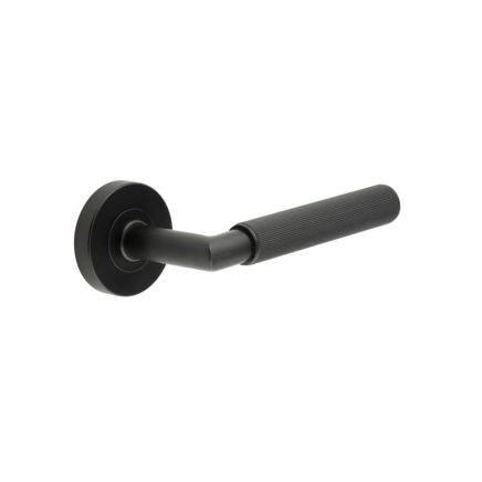 Three One Six Linear Knurled Door Handle Black - By Frelan Hardware - JMB402