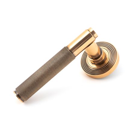Polished Bronze Brompton Lever on Rose Set (Beehive)
