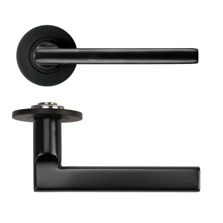 Zoo Hardware Varese Lever on 4mm Round Slim Sprung Rose - PVD Black