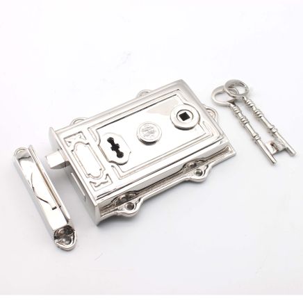 Davenport Rim Lock Polished Nickel