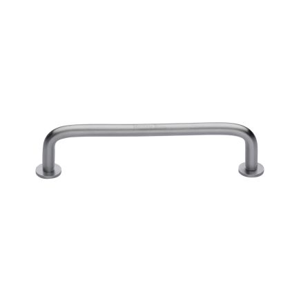 Heritage Brass Cabinet Pull Wire Design with 16mm Rose 128mm CTC Satin Chrome Finish