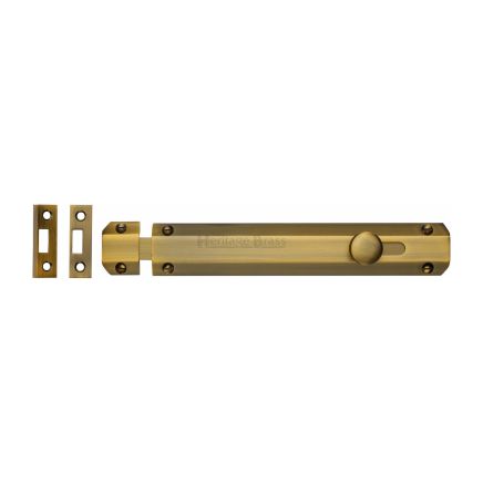 Heritage Brass Door Bolt Flat 8" Antique Brass finish
