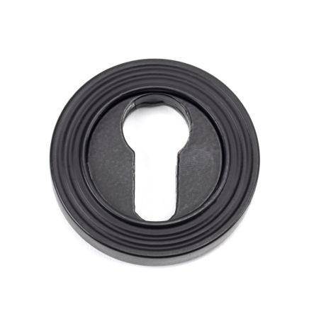 Matt Black Round Euro Escutcheon (Beehive Rose)