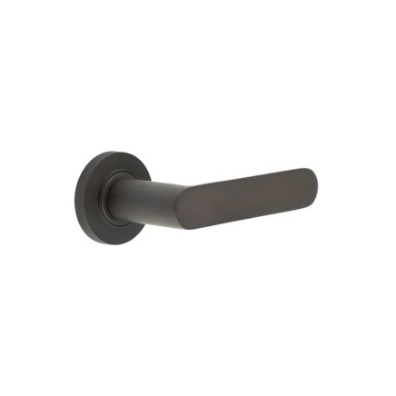Kensington Door Handles Reeded Rose Dark Bronze - By Frelan Hardware - BUR25KIT82