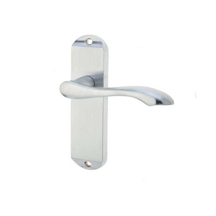 Broadway Suite Door Handle on Latchplate Satin Chrome - By Frelan Hardware - JV921SC