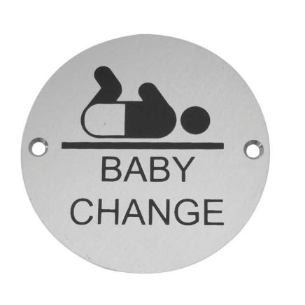 Stainless Steel Baby Change Symbol 75mm Satin Anodised Aluminium - By Frelan Hardware - JS107SAA