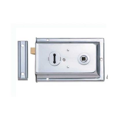 Reversible Rim Lock 152x102mm Polished Chrome - By Frelan Hardware - JL186PC