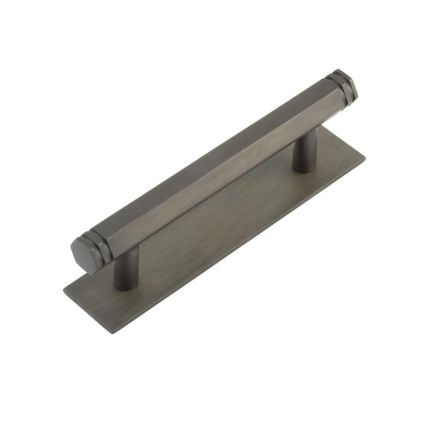 Hoxton Nile Cabinet Handles 96mm Ctrs Plain Backplate Dark Bronze - By Frelan Hardware - HOX-350DB-5050DB