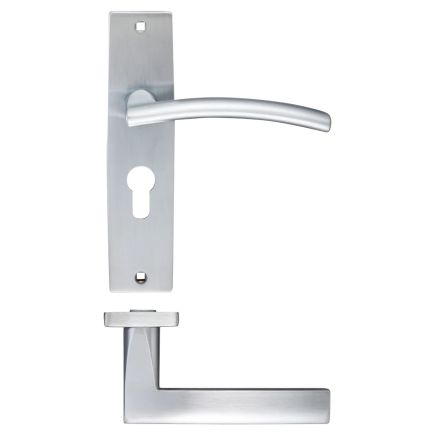 Zoo Hardware Amalfi lever on euro backplate - Satin Chrome