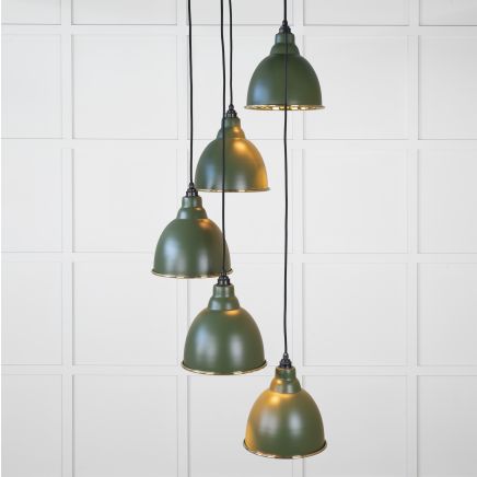 Hammered Brass Brindley Cluster Pendant in Heath