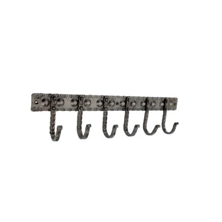 Iron Coat Hook Dotted 6 leg - Pewter