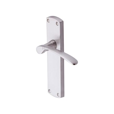 Heritage Brass Door Handle Lever Latch Diplomat Design Satin Nickel finish
