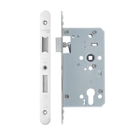 Zoo Hardware Din Euro Sashlock- Backset 60mm - 2 Pc Forend - Radius - PSS - Single Throw - Stainless Steel