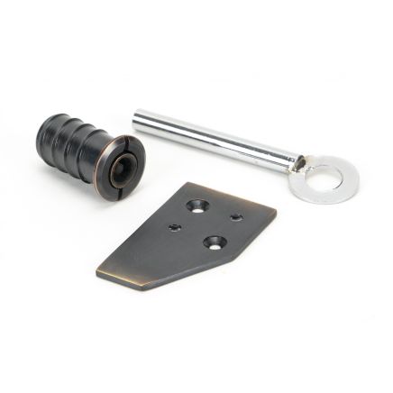 Aged Bronze Key-Flush Sash Stop