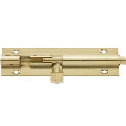 Jedo Brass Heavy Straight Barrel Bolts 152x38mm Polished Brass - By Frelan Hardware - J1001PB-6
