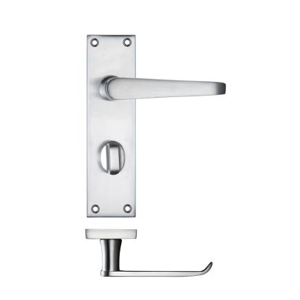 Zoo Hardware Project Victorian flat lever on bathroom backplate - 150 x 40mm - Satin Chrome
