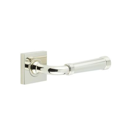 Highgate Door Handles Square Plain Polished Nickel - By Frelan Hardware - BUR35KIT162