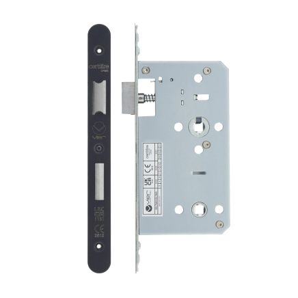 Zoo Hardware 2 Piece - DIN bathroom - 78mm c/c - backset 60mm - Black